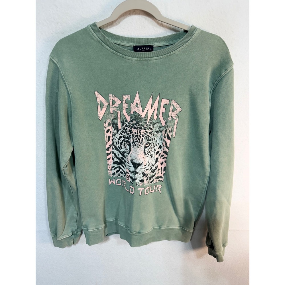 Zutter Sweatshirt Dreamer World Tour Graphic Women's S Green